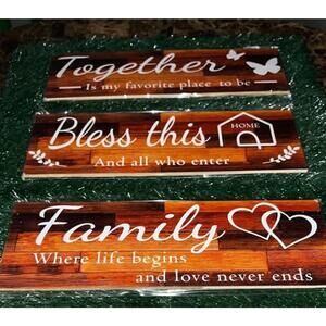Inspirational Wooden Signs Set - Home Decor